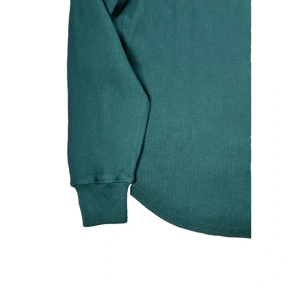 American Giant Thermal Crew Top Womens XS Waffle Knit Botanical Green Shirt USA - Picture 4 of 9